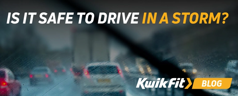 Blurry windscreen in a storm